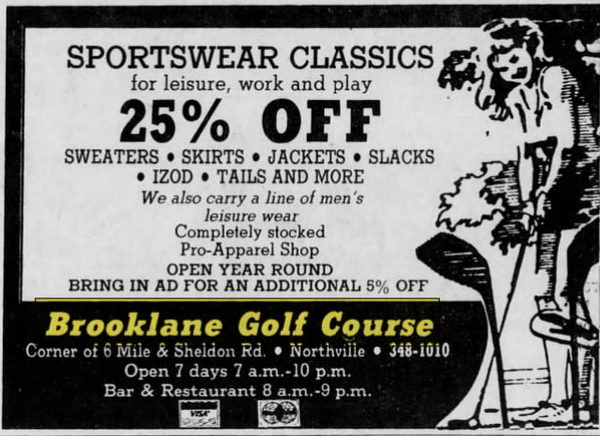 Brooklane Golf Course - Sep 16 1983 Ad